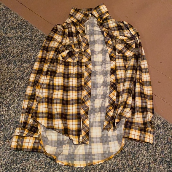 Yellow plaid button up - Picture 1 of 1